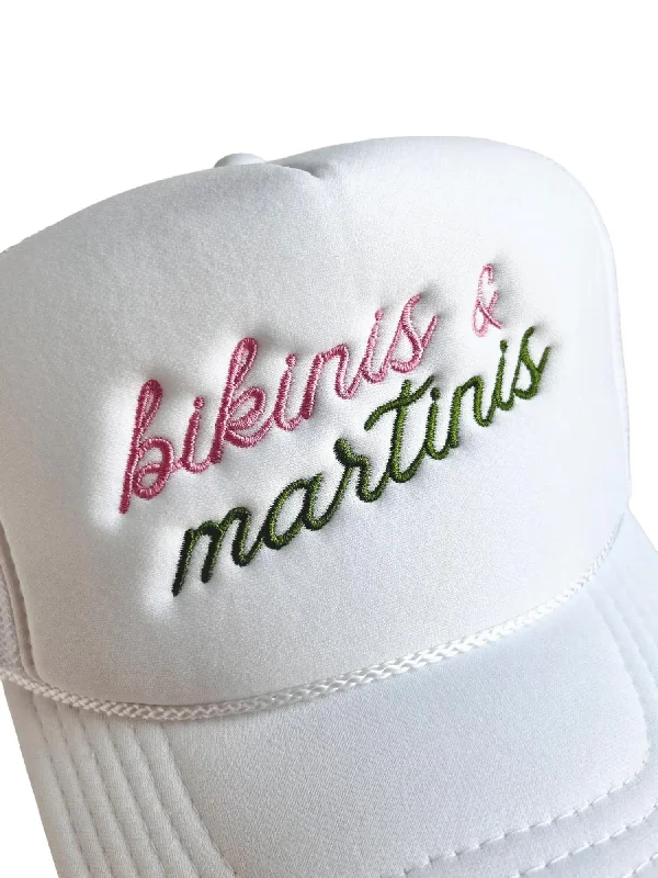 Bikinis & Martinis Trucker Hat In White