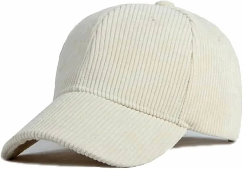 Corduroy Baseball Hat In Cream