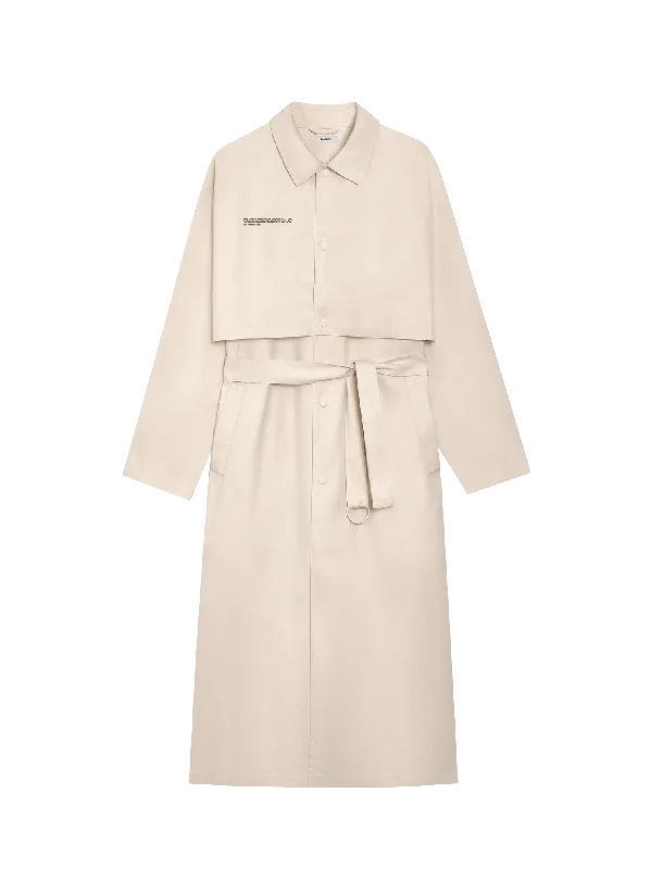 Womens Organic Cotton Trench Coat—sand