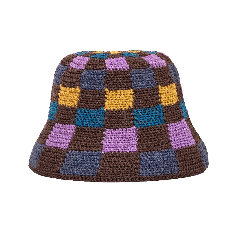 hand crochet - brown check