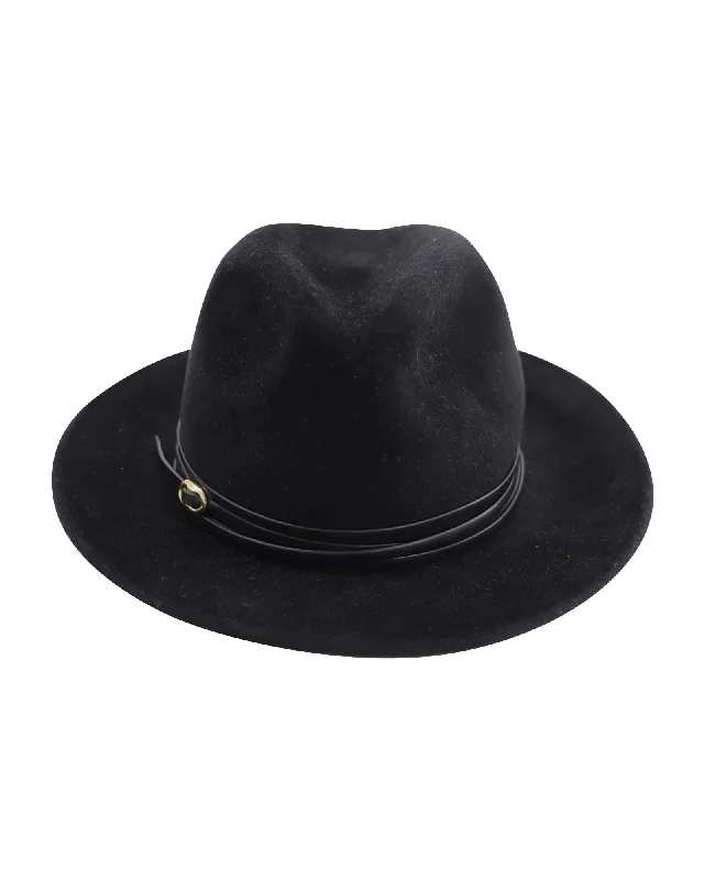 Philip Treacy Fedora Hat in Black Wool