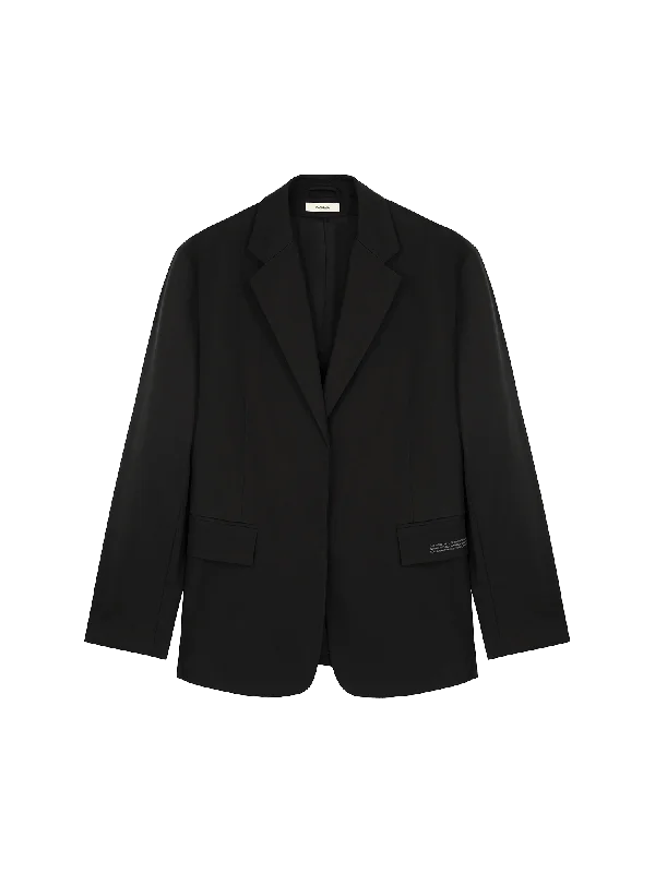 Women's Organic Cotton Oversized Tailored Blazer—black