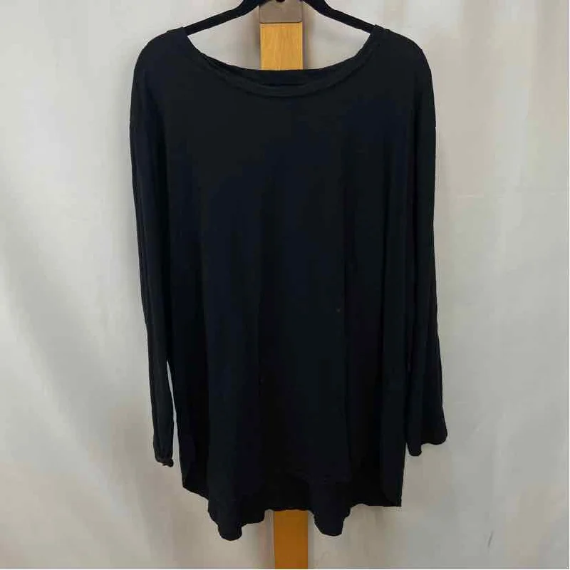 Fresh Produce Women's Size 2X Black Solid Tunic