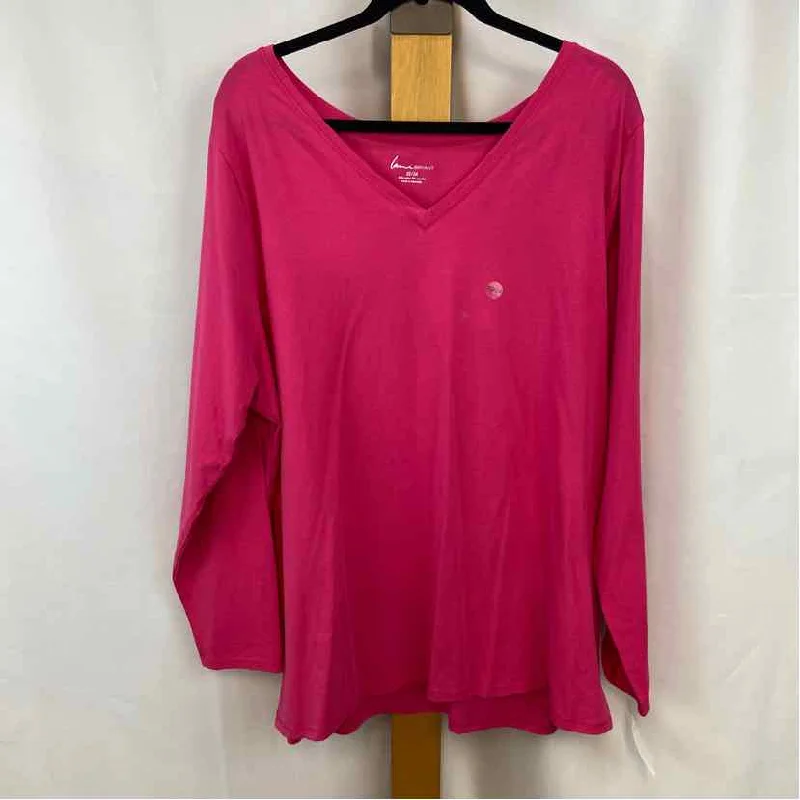 Lane Bryant Women's Size 2X Pink Solid Long Sleeve Shirt