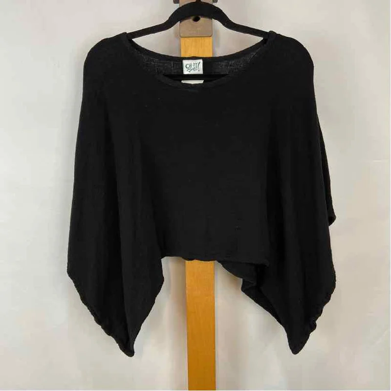 Oh My Gauze Women's Size One Size Black Solid Poncho