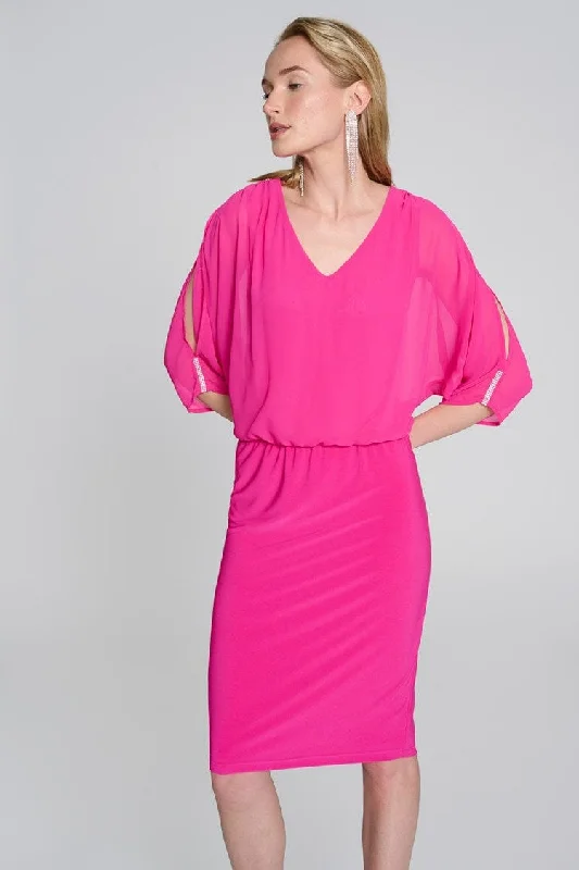 Joseph Ribkoff Chiffon And Silky Knit Blouson Dress - 242728