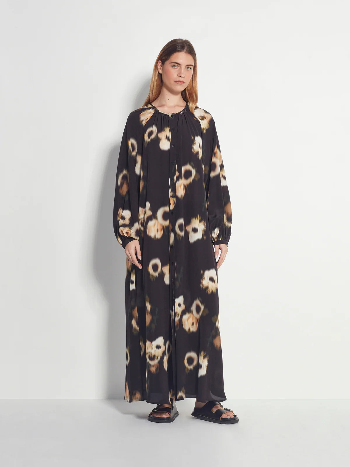 Juliette Hogan Tuscany Dress - Noir Wildflower Silk