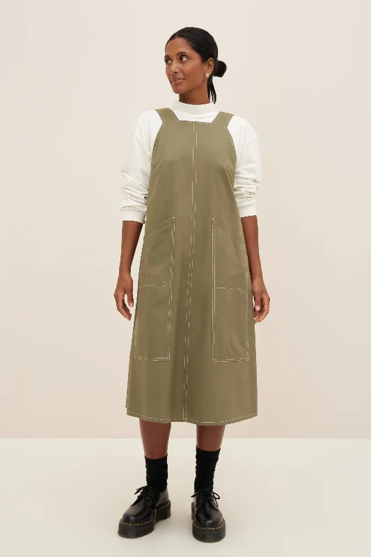 Kowtow Mirror Apron Dress - Vetiver