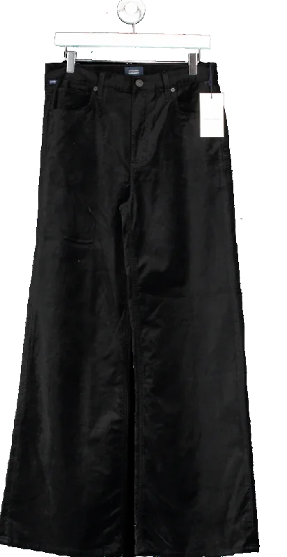 Citizens of Humanity Black Paloma Baggy Cotton Blend Velvet Jeans W28