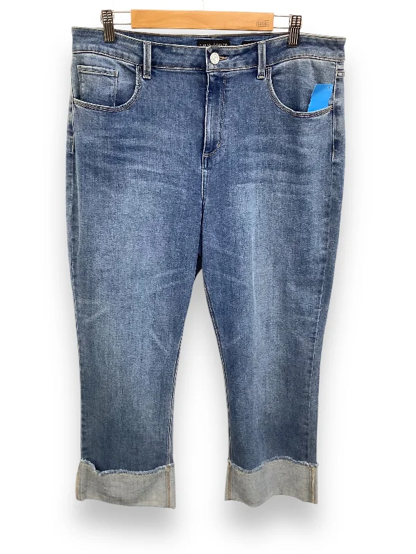 Jeans Cropped By Susan Graver In Blue Denim, Size: 14