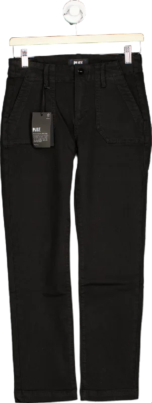 Paige Black mid-rise straight leg Mayslie Jeans UK W25