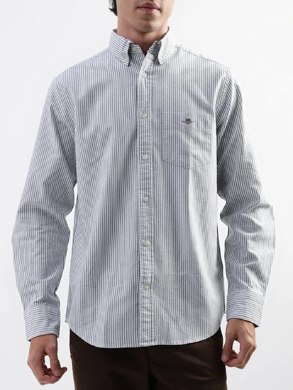 Gant Green Striped Regular Fit Shirt