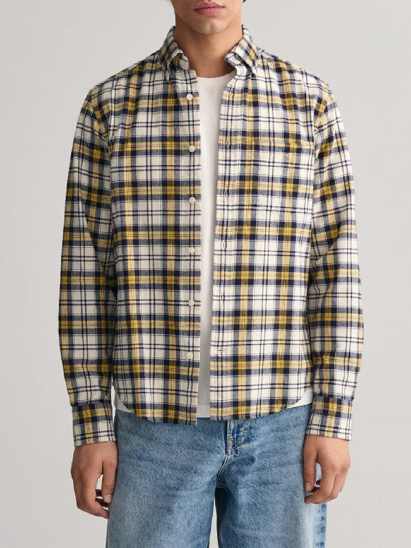 Gant Yellow Checked Regular Fit Shirt