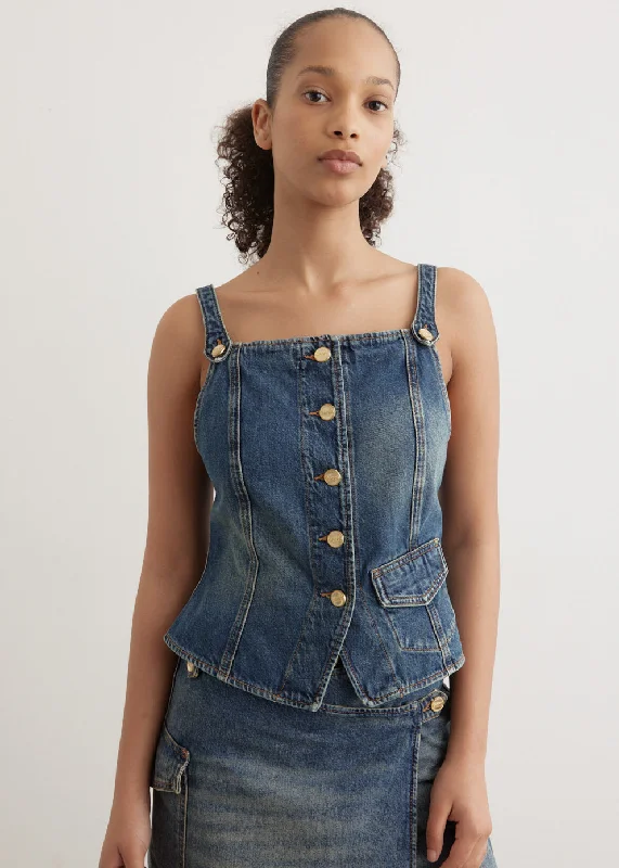 Heavy Washed Denim Top