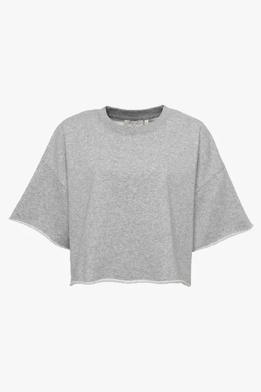 Lucia Cropped Sweater Light Grey Melange