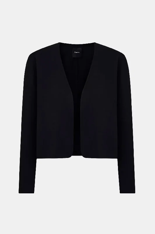 Rounded Crop Jacket in Black