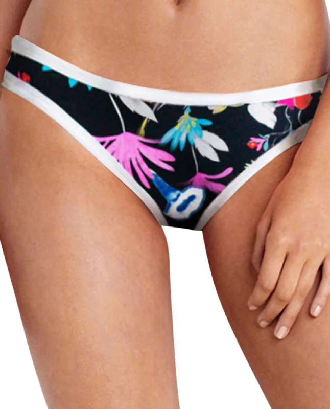 Scuba Hipster Bikini Bottom In Sea Flower Festival Black