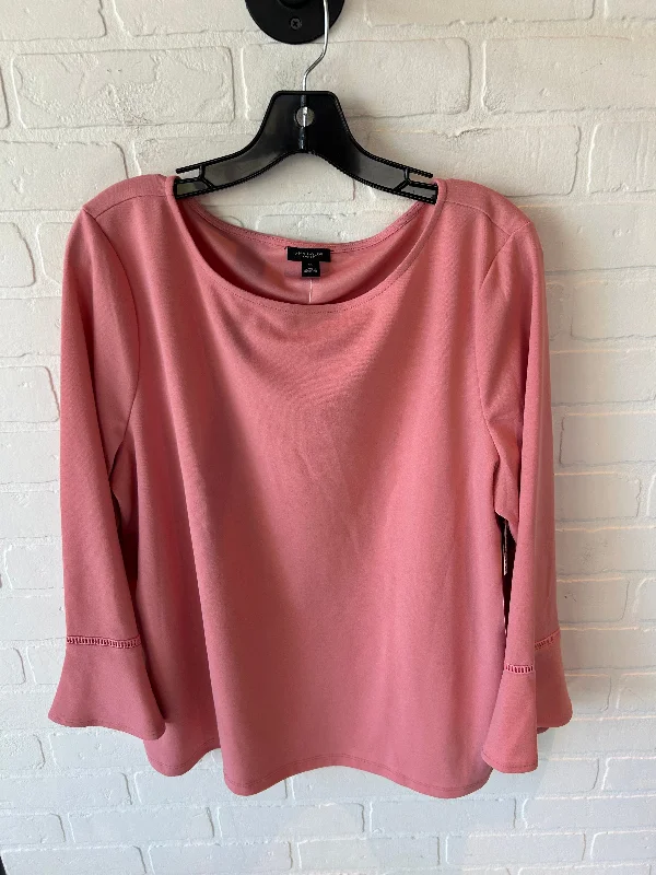 Top Long Sleeve By Ann Taylor In Pink, Size: Xl