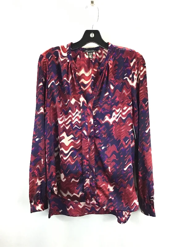 Top Long Sleeve By Kenneth Cole In Purple & Red, Size: S