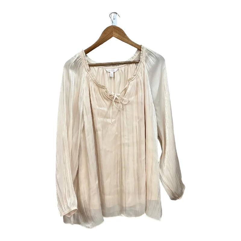 Top Long Sleeve By Lauren By Ralph Lauren In White, Size: 2x