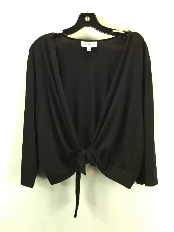 Top Long Sleeve By Studio 1 In Black, Size: 24