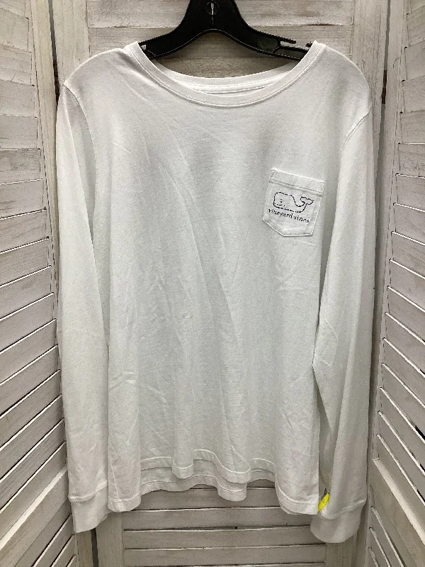 Top Long Sleeve By Vineyard Vines In White, Size: Xl