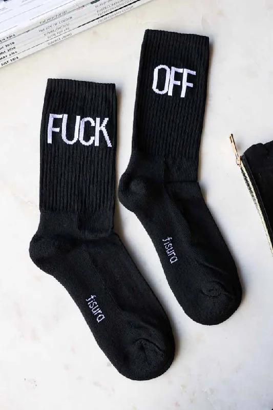 Fuck Off Black Socks