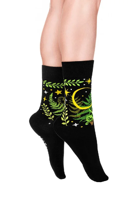 Herbal Jacquard Socks [Fern & Crescent]