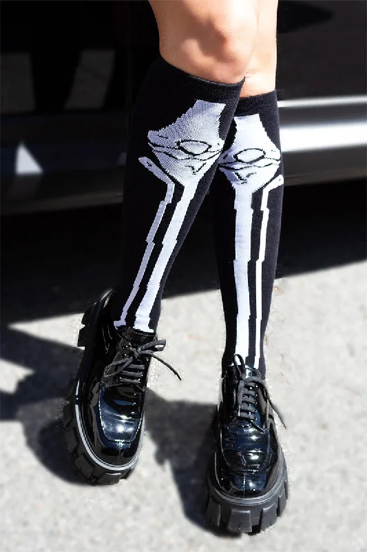 Over the Knee Skeleton Socks