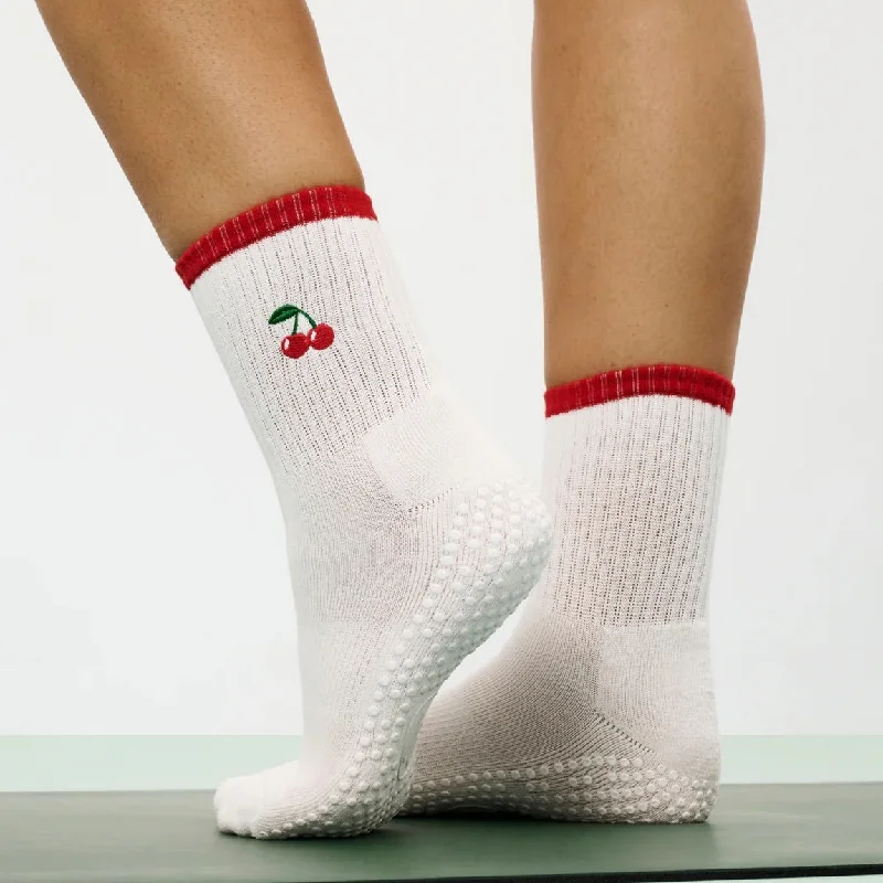 Crew Grip Socks - Sweet Cherry (Barre / Pilates)