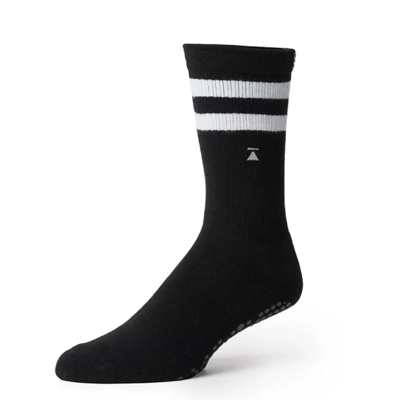 Crew Grip Socks - Black White Stripe (Barre / Pilates / Yoga)