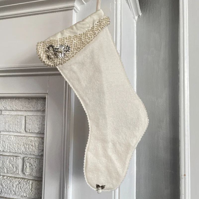 White Fancy Vintage Collar Stocking